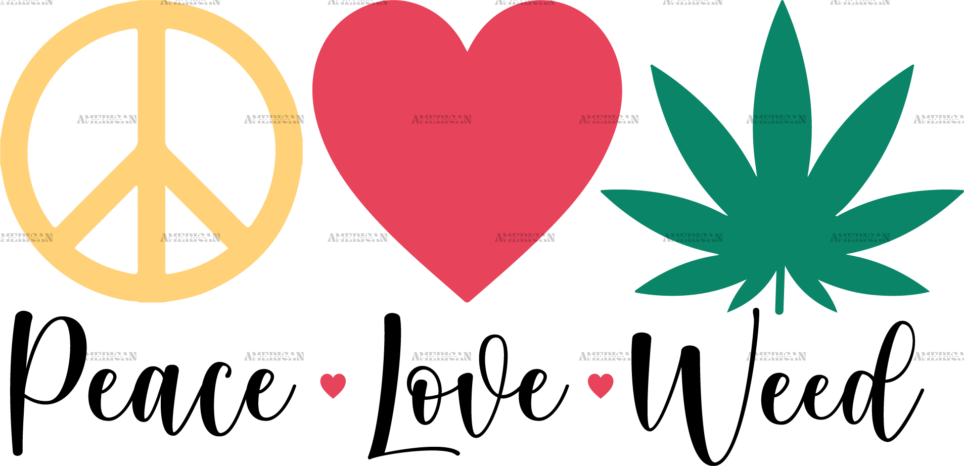 Peace love weed DTF Transfer