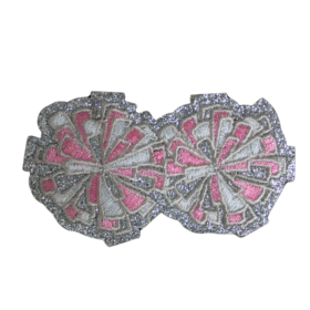 Alternative view of Cheer Glitter Pom Pom Patch (Small/Embroidery)