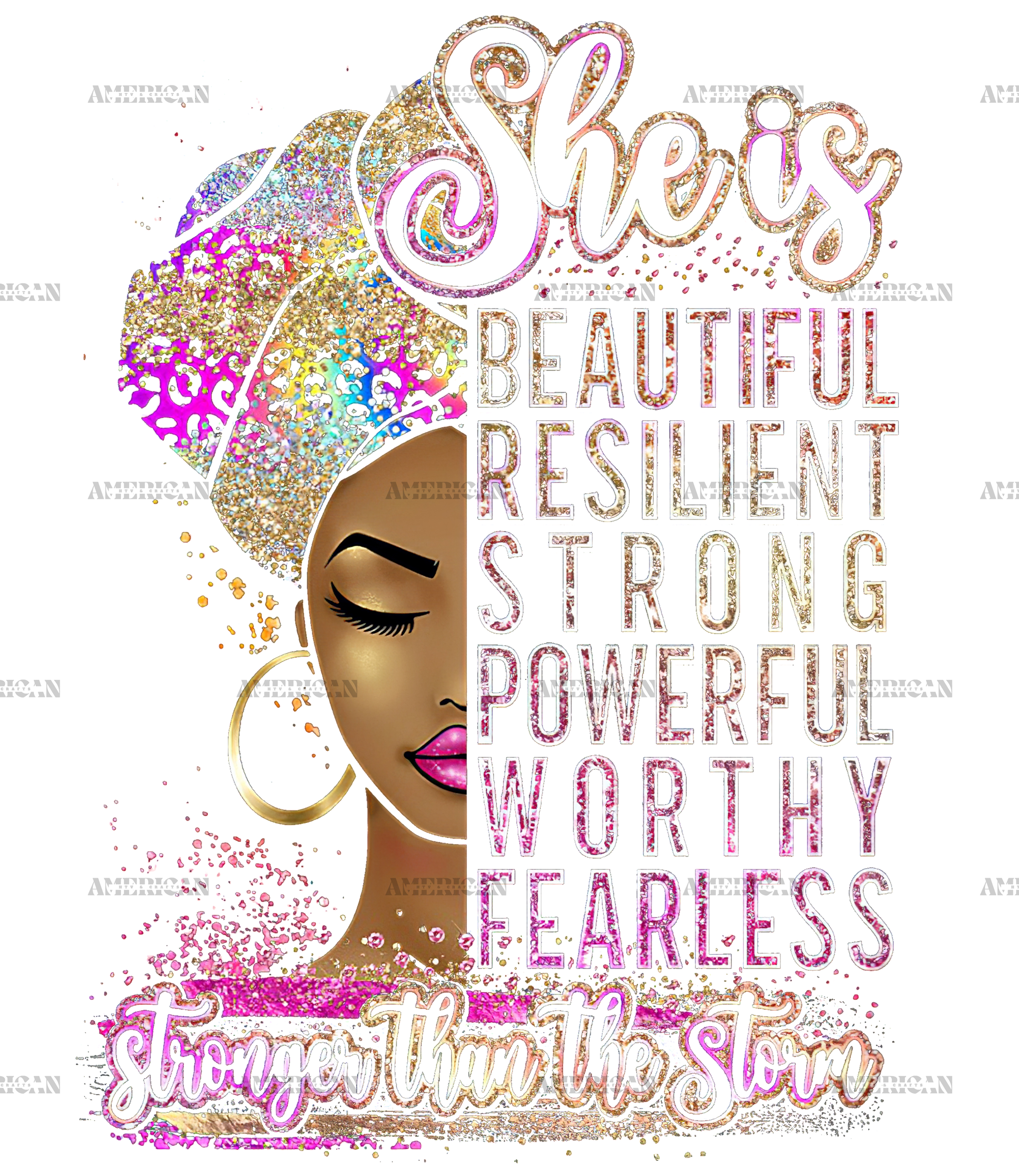 She Is Beautiful Powerful Black Women DTF Transfer
