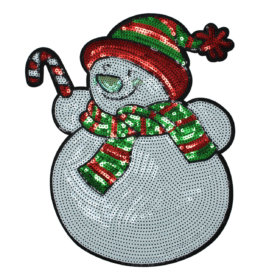 Alternative view of Snowman Patch (Large/Sequin)