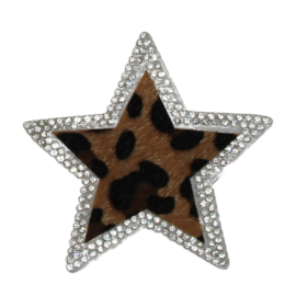 Alternative view of Leopard Print Star Rhinestone Patch