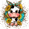 Baby Cow Splash DTF Transfer