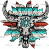 Sunflower And Boho Skull DTF Transfer