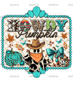 Western Howdy Pumpkin DTF Transfer