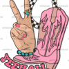 Yeehaw Cowgirl Peace DTF Transfer