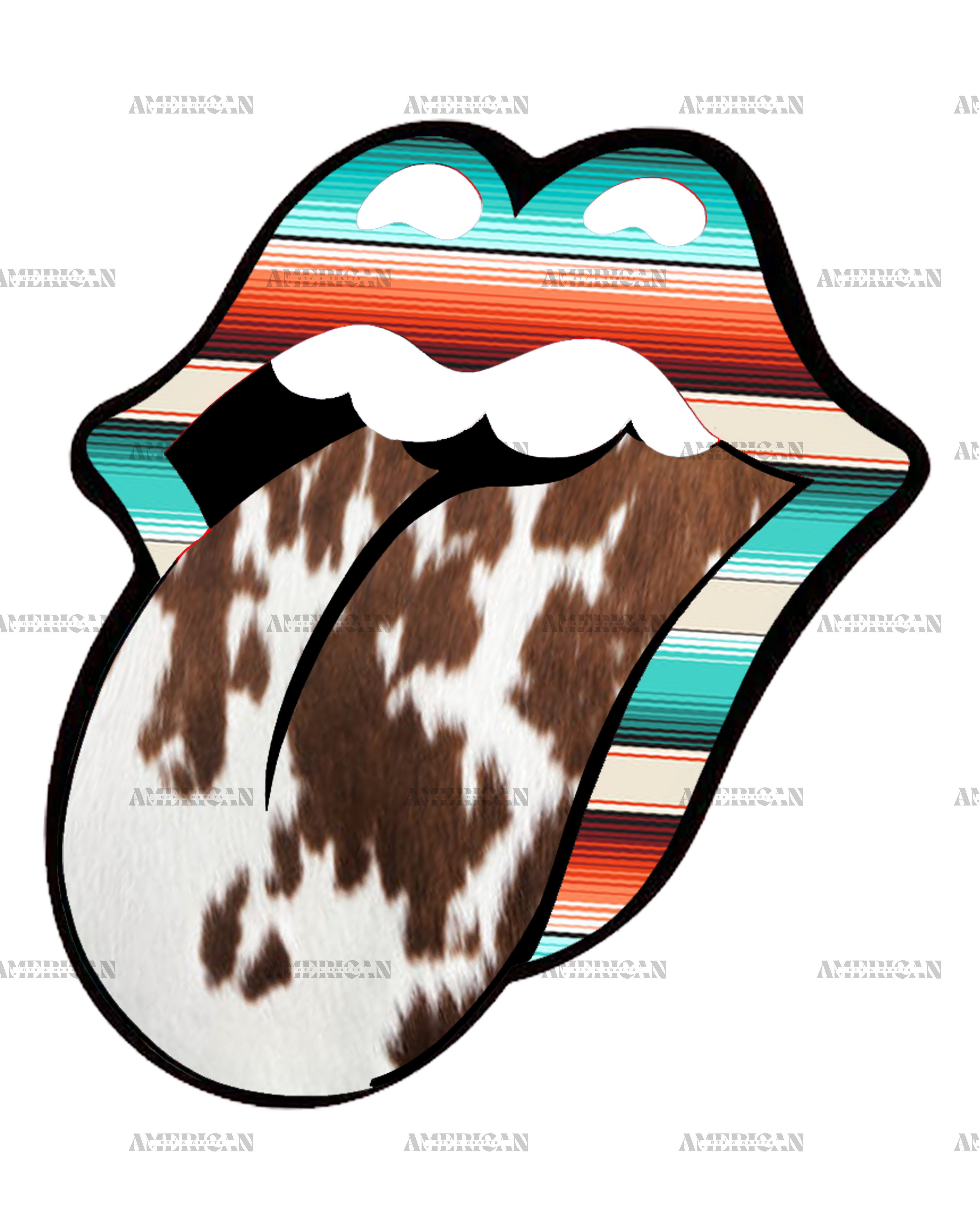 Cowhide Rolling Stones DTF Transfer