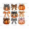 Autumn Pumpkins Bows-3 DTF Transfer
