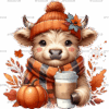 Fall Highland Cow-3 DTF Transfer