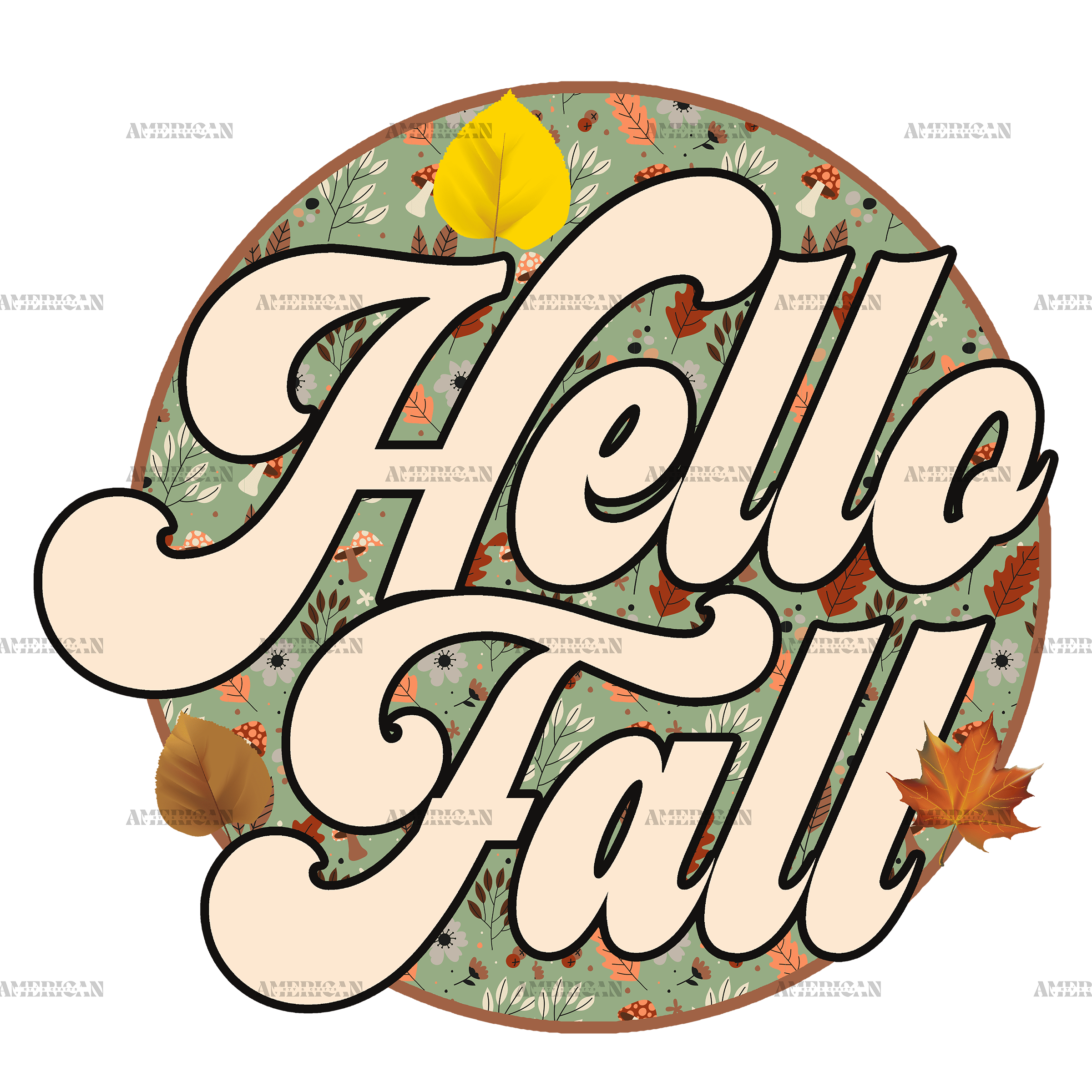 Hello Fall Leaves DTF Transfer