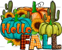 Hello Fall Pumpkin DTF Transfer