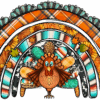 Thanksgiving Turkey Rainbow DTF Transfer